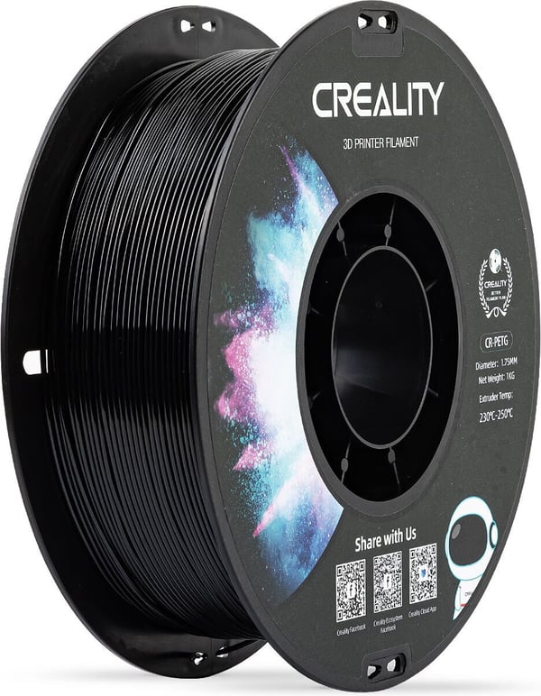 Creality CR-PETG filament til 3D-printer, 1,75 mm, sort