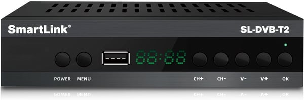 Smartlink SL-DVB-T2/C inspelningsbar digitalbox för antenn- och kabelnät