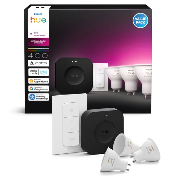 Philips Hue Startpaket, White and Color Ambiance, GU10