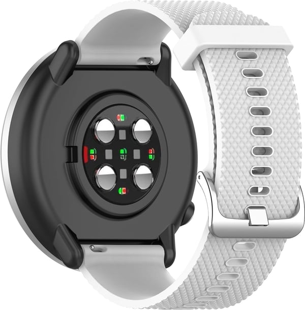 Bølge silikonearmbånd 20mm, til smart- og sportsure, hvid