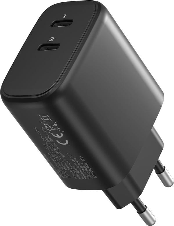 FoneKit GaN PD 65W laddare, USB-C + USB-C, svart