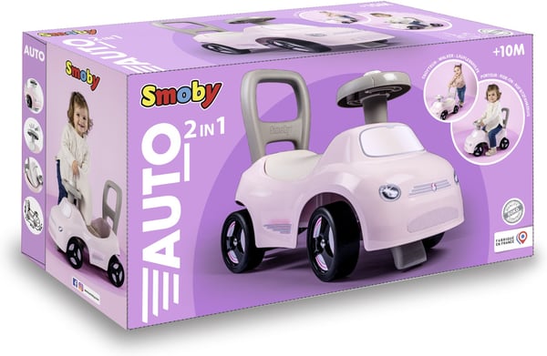 Smoby Bil 2i1 -sparkbil, rosa
