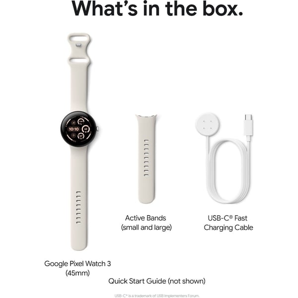 Google Pixel Watch 3 LTE -smartwatch, 45 mm, Obsidian / Mat Sort
