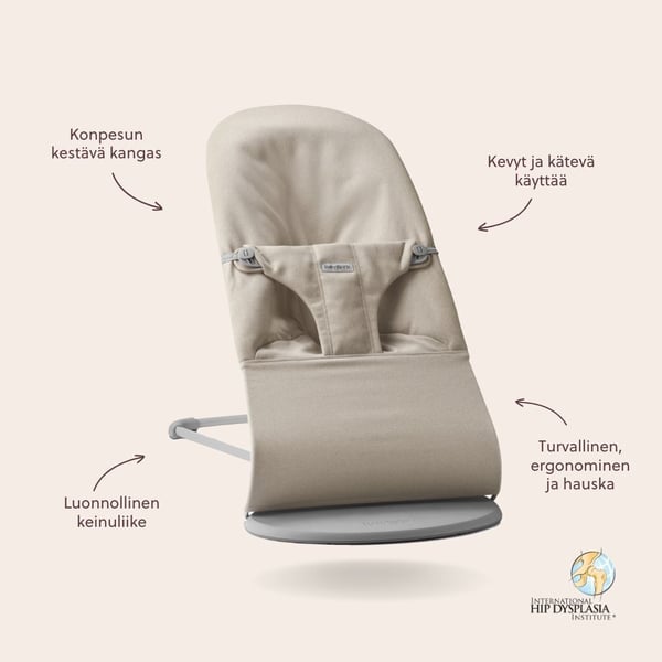 BabyBjörn Bouncer Bliss Vävd Babysitter, Ljus beige