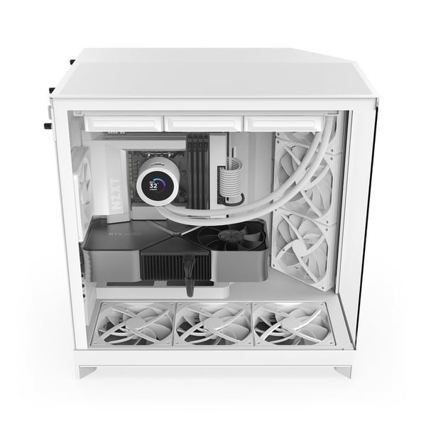 NZXT H9 Flow (2025) ATX-chassi, vitt