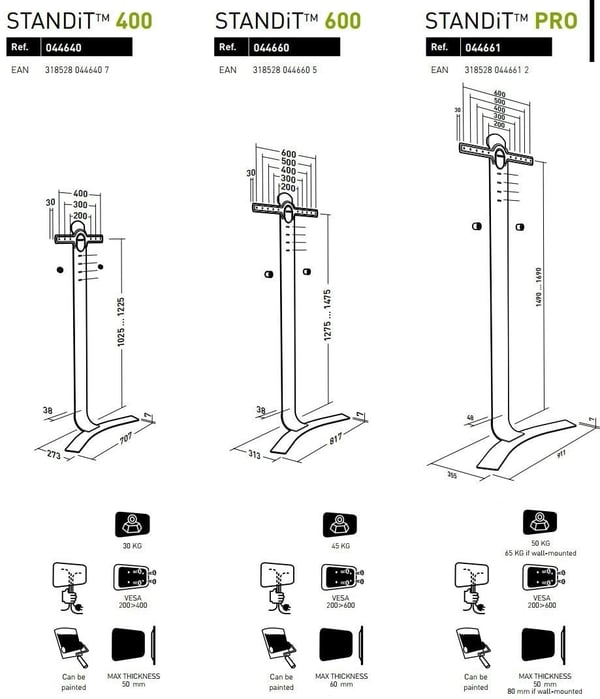Erard STANDiT 400 gulvstand til 30-55" TV-apparater