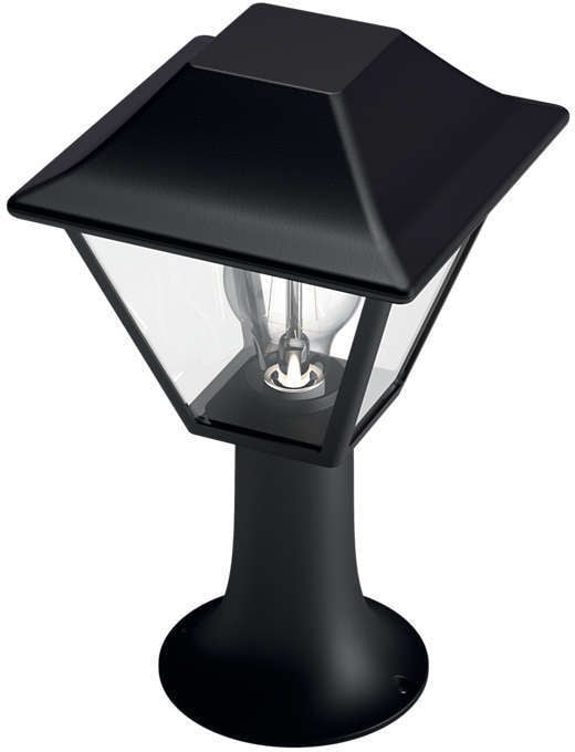 Philips Alpenglow - stolpelampe, E27, sort, kort