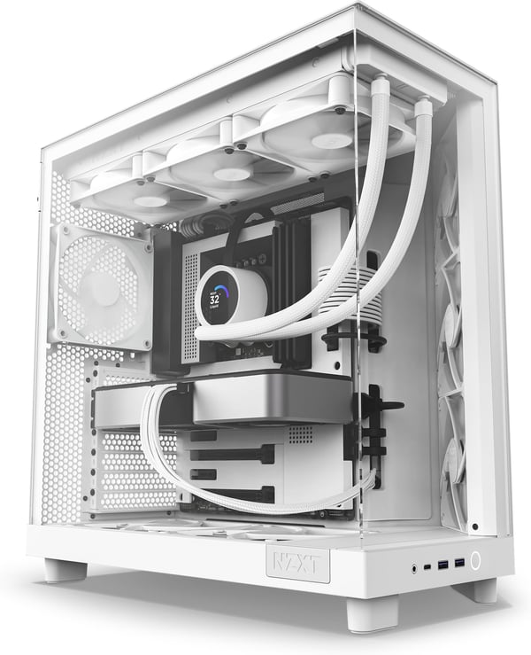 NZXT H6 Flow ATX-kabinett med panoramafönster, vit