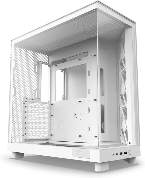 NZXT H6 Flow RGB ATX-kabinet med panoramavindue, hvid
