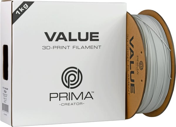 PrimaValue PLA+ filament til 3D-printere, 1,75 mm, lys grå
