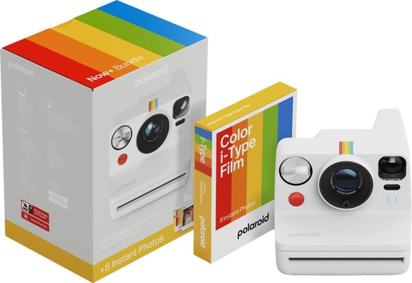 Polaroid Now+ Gen 3 direktbildskamera och färgfilm, 8 bilder, Vit