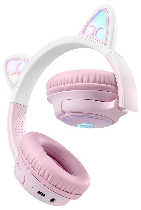 ProCaster Meow 2.0 hörlurar med mikrofon, rosa