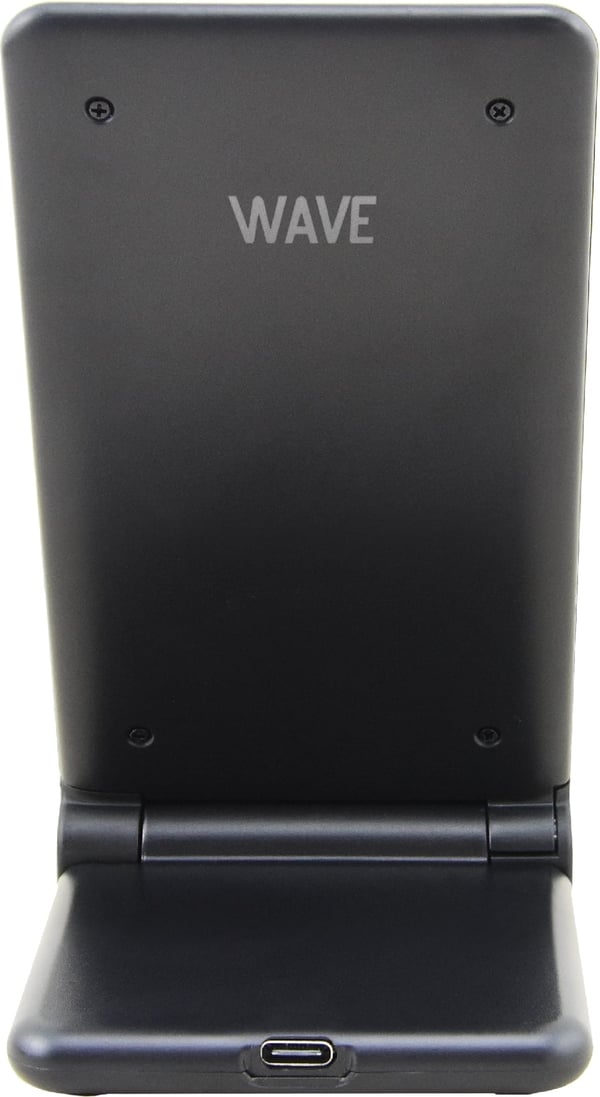 Wave Qibordholder med trådløs opladning på 15W, sort.