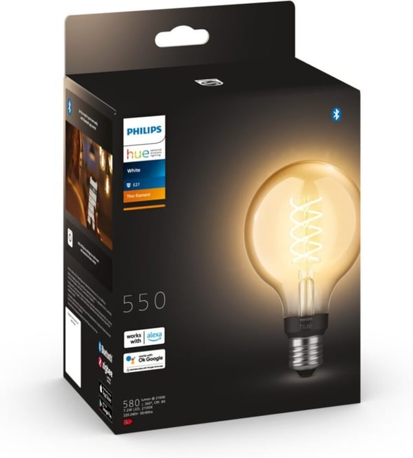 Philips Hue White Filament G93 Globe -lampa, E27