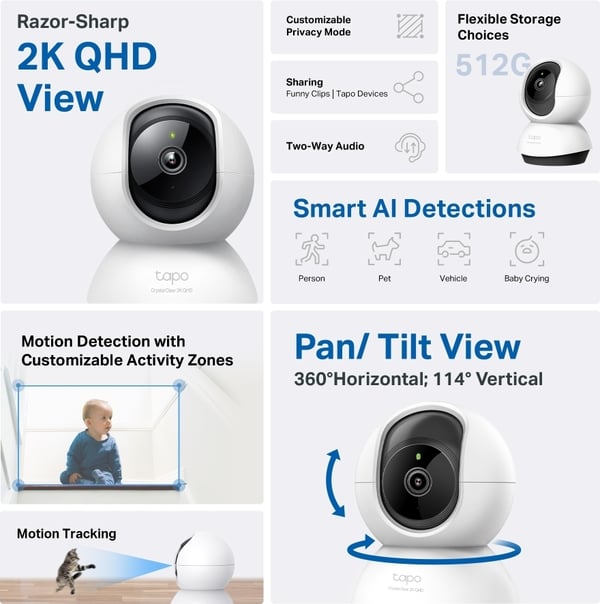 TP-LINK Tapo C220 Pan Tilt AI övervakningskamera