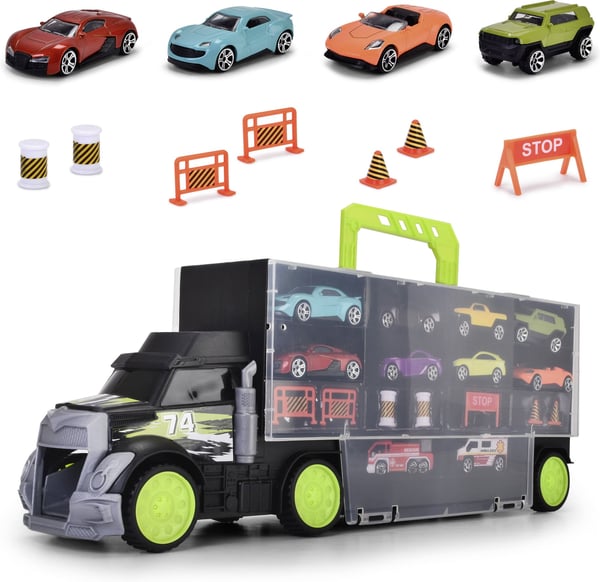 Dickie Toys -biltransport og 4 småbiler