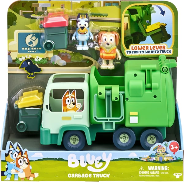 Bluey sopbilen och figurer