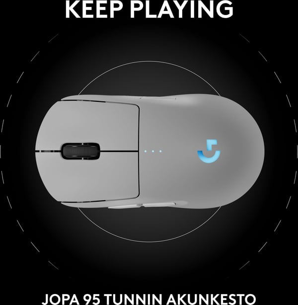 Logitech PRO 2 LIGHTSPEED-spelmus, vit