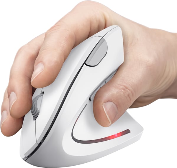 Trust Verto ergonomisk trådlös vertikalmus, vit