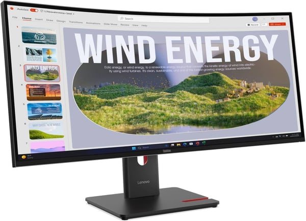 Lenovo ThinkVision T34WD-40 34" böjd skärm med dockningsstation