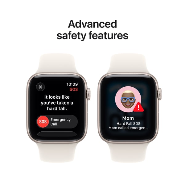 Apple Watch SE 3 (GPS) 44 mm stjärnvit aluminiumburk och stjärnvit sportarmband, S/M