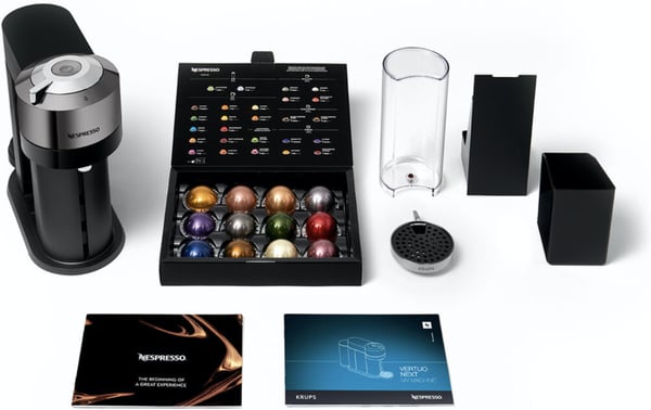 Nespresso Vertuo Next Deluxe kapselkaffemaskine sort/krom