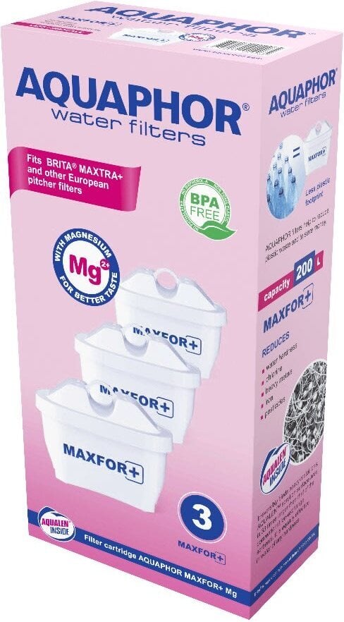 Aquaphor Maxfor+ Magnesium vattenfilter, 3-pack