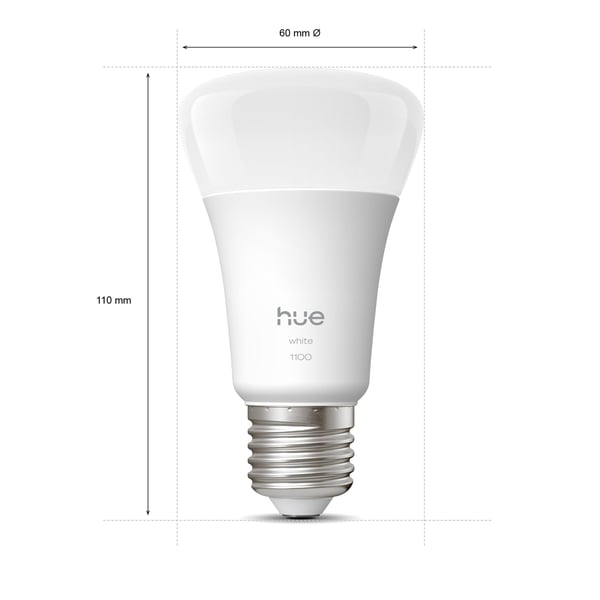 Philips Hue LED-smartlampa, Vit, E27, 1100 lm