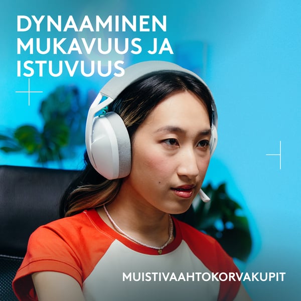 Logitech G321 trådlösa gaming-hörlurar, vit
