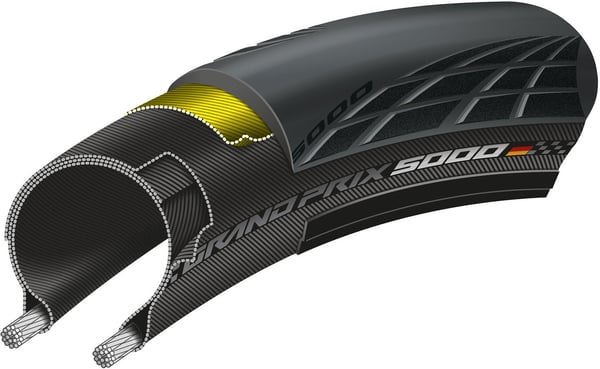 Continental Grand Prix 5000 28-622 sort landevejscykeldæk, 28"