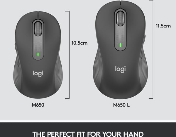 Logitech Signature M650 L -trådløs mus, sort