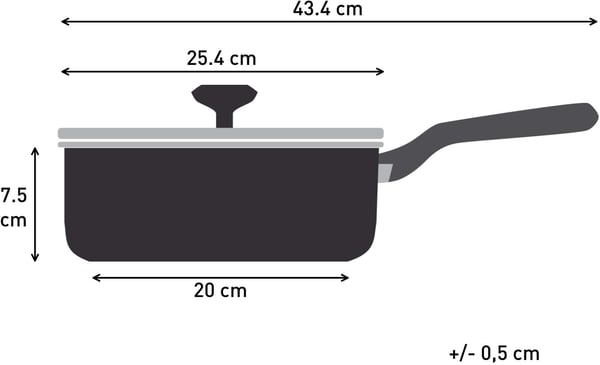 Tefal Intens'Ceram stegepande med glaslåg 24 cm/3,2 L, sort