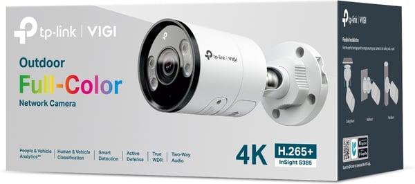 TP-Link VIGI InSight S385 4K övervakningskamera för utomhusbruk, 2,8 mm