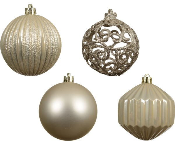 Decoris oförstörbar granprydnadsset, 8 cm, pärl, 16 st