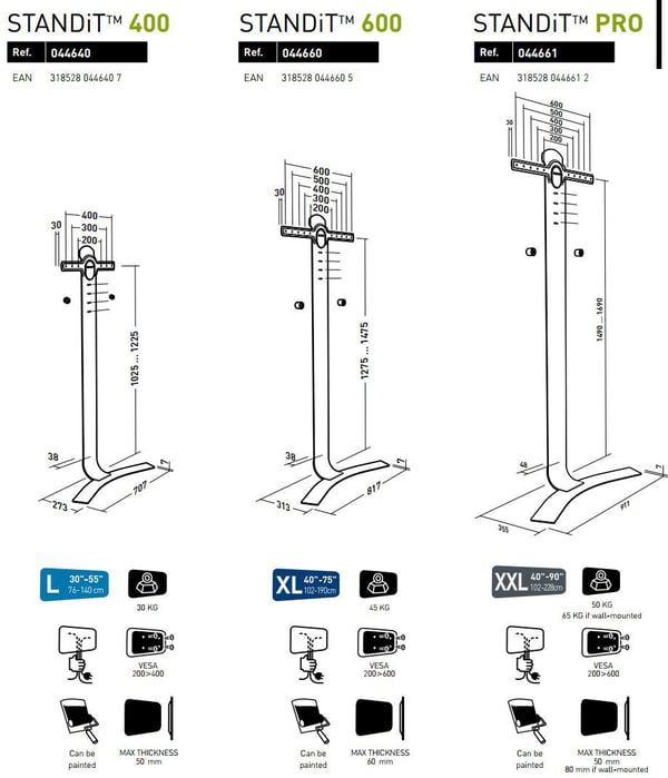 Erard STANDiT Pro - gulvstander til 40-90" tv