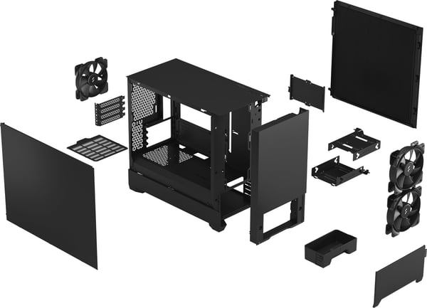Fractal Design Pop Mini Silent Black Mini-ITX-chassi, svart