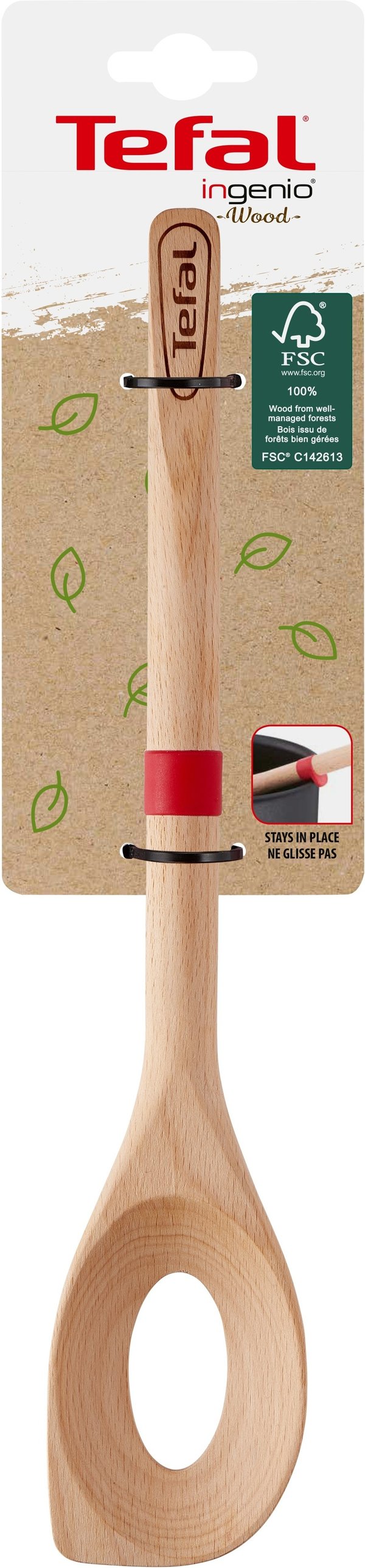 Tefal Ingenio Wood -risottoske 32,5 cm, træ/silikone