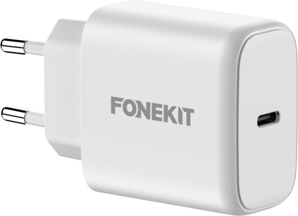FoneKit GaN PD 65W -väggladdare, USB-C, vit