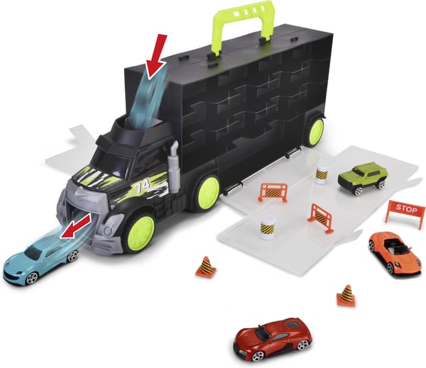 Dickie Toys -biltransport og 4 småbiler