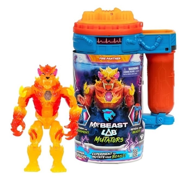 MrBeast Lab Mutator actionfigur, Eldpanter