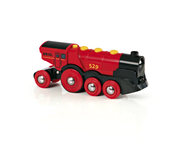 BRIO World 33592 - Kraftig rød batteridrevet lokomotiv