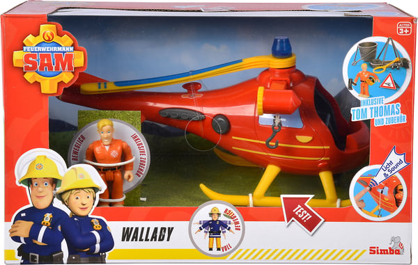 Brandmannen Sami Wallaby -helikopter och figur