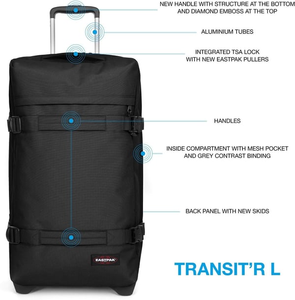Eastpak TRANSIT'R L 79 cm -kuffert, sort