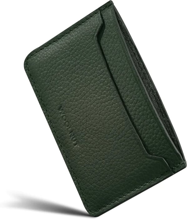 Woolnut Leather Card Holder -kortholder, grøn