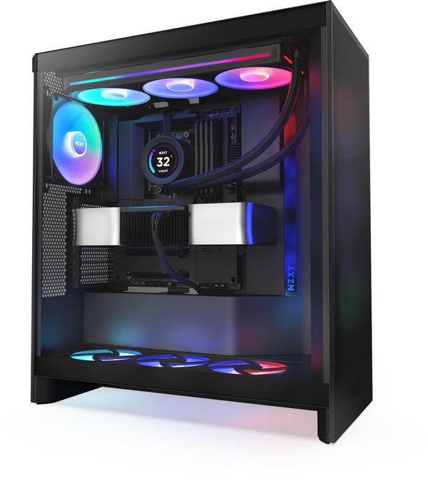 NZXT H7 Flow RGB (2024) ATX-chassis med vindue, sort