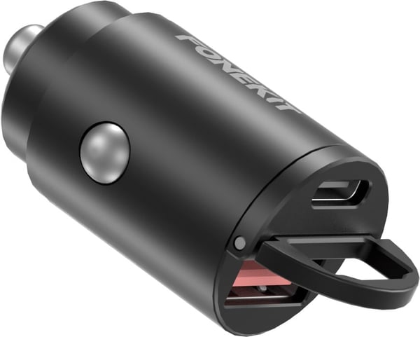 FoneKit Travel PD 30W, USB-A + USB-C biladapter