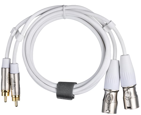 Fuj:tech 2 x RCA hane – 2 x XLR hane ljudkabel, 1,5 m, vit