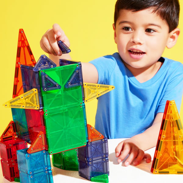 MAGNA-TILES & microMAGS Kombinationsmagnetkonstruktion set, 62 delar