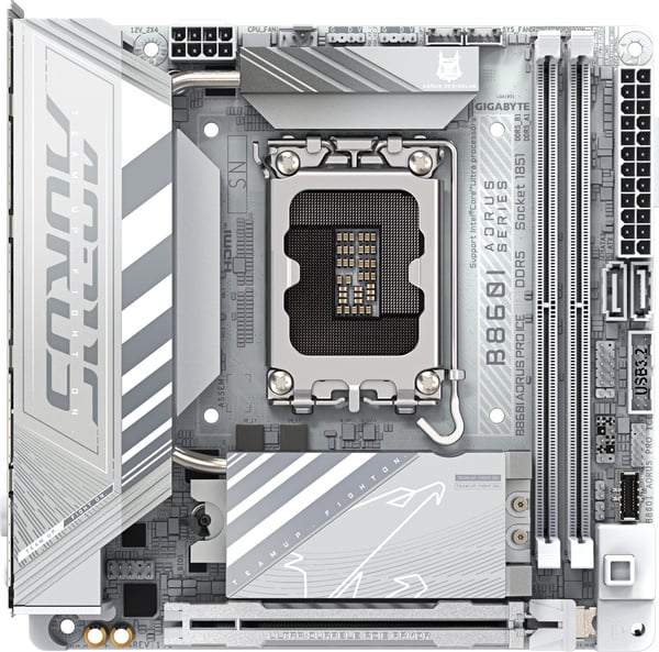 Gigabyte B860i Aorus Pro Ice Mini-ITX-moderkort, LGA 1851