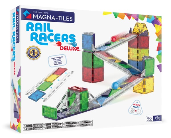 MAGNA-TILES® Rail Racer Deluxe magnetisk kulbana, 90 delar